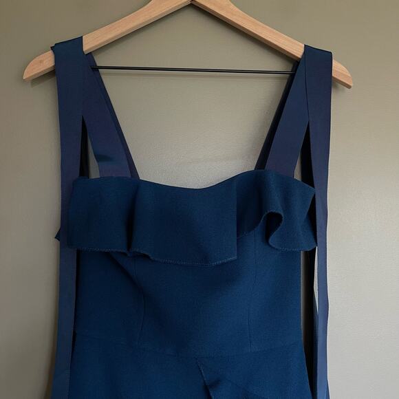 Rebecca Vallance Aegean Mini Dress Indigo Size 2 Blue Ruffles Chic Sexy Classic - Picture 4 of 16